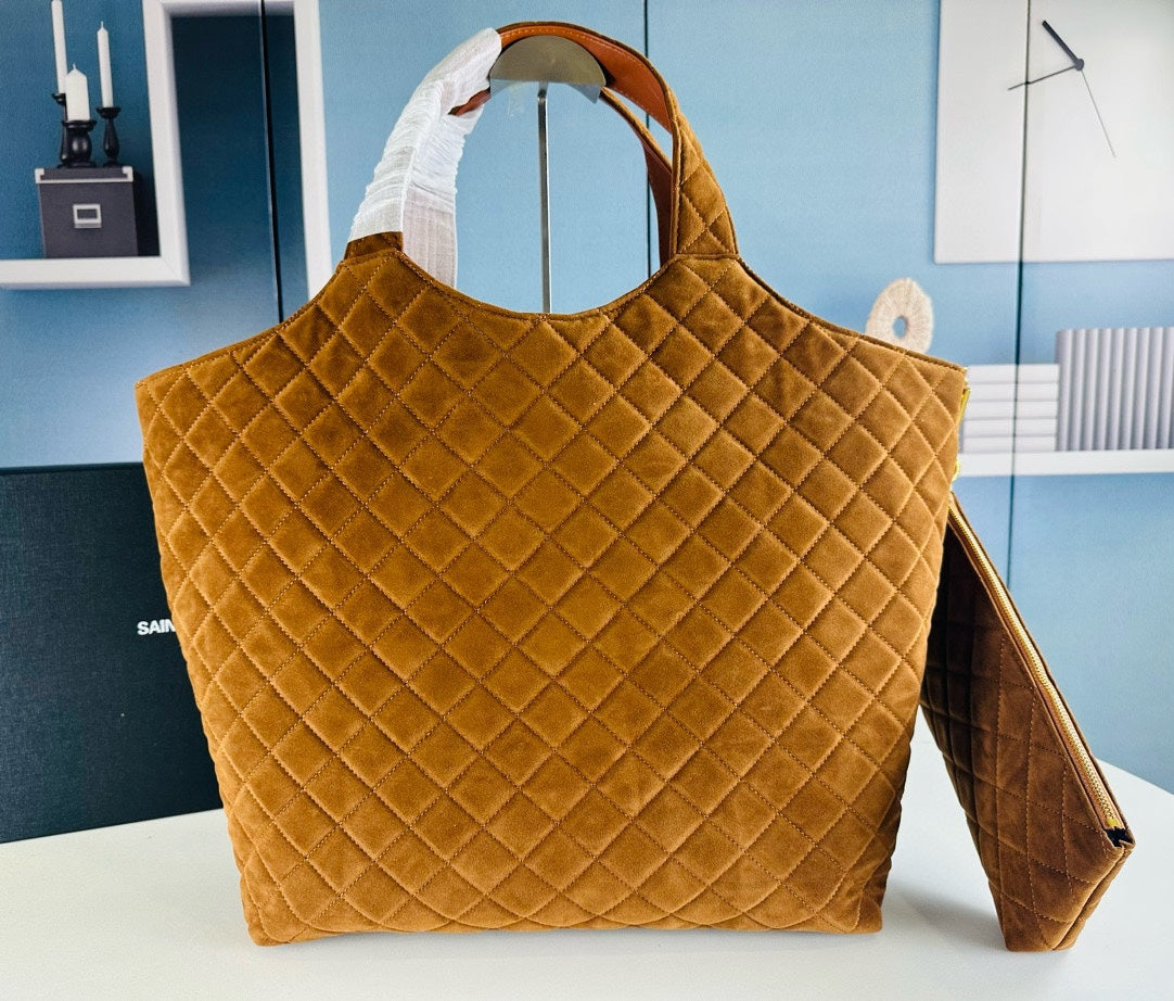 New ysl poplar suede icare diamond tote bag