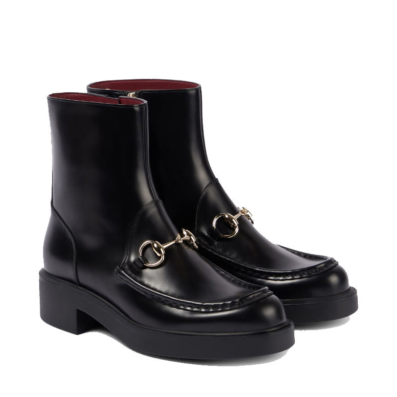 Fashionable Thick-Soled Genuine Leather Ankle Boots