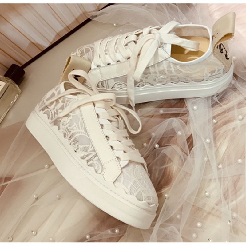 Floral lace sneakers