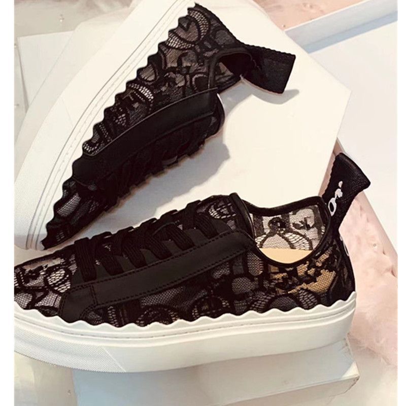 Floral lace sneakers