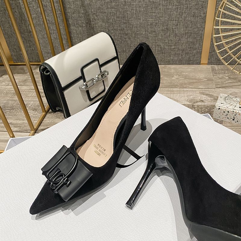 Pointed toe women's stiletto high heels shoes