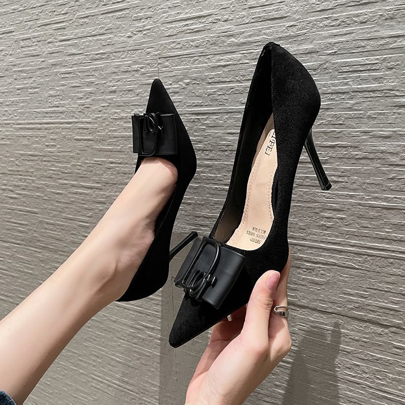 Pointed toe women's stiletto high heels shoes