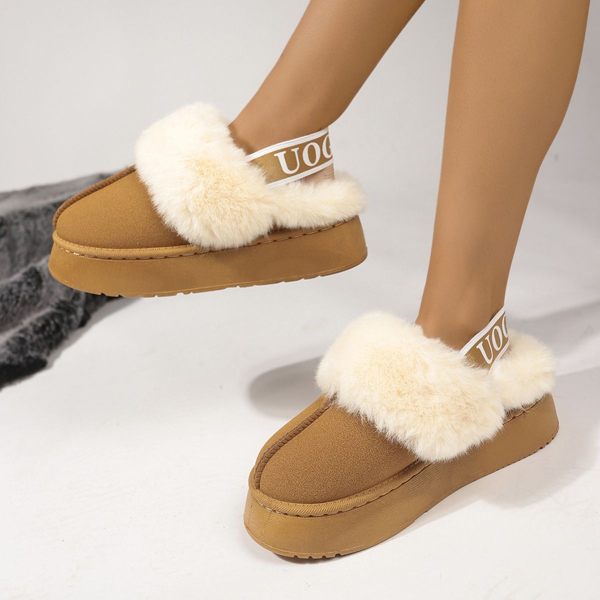 Leather and wool indoor and outdoor slippers