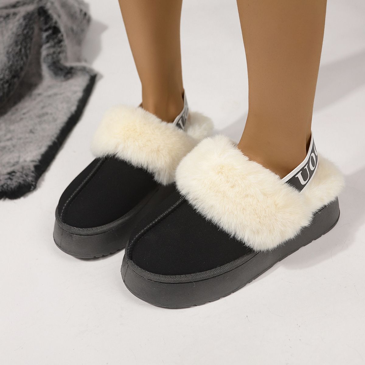 Leather and wool indoor and outdoor slippers