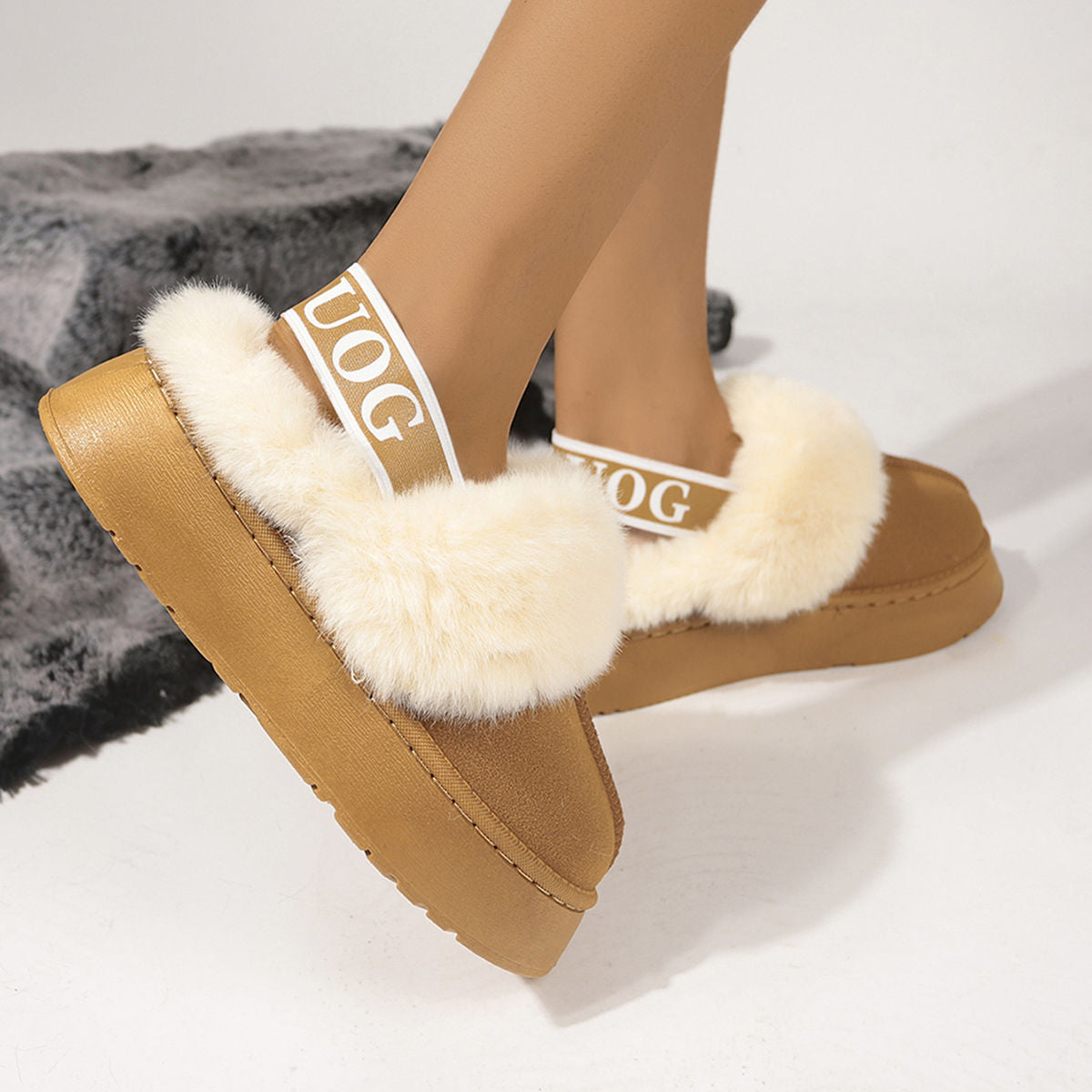 Leather and wool indoor and outdoor slippers