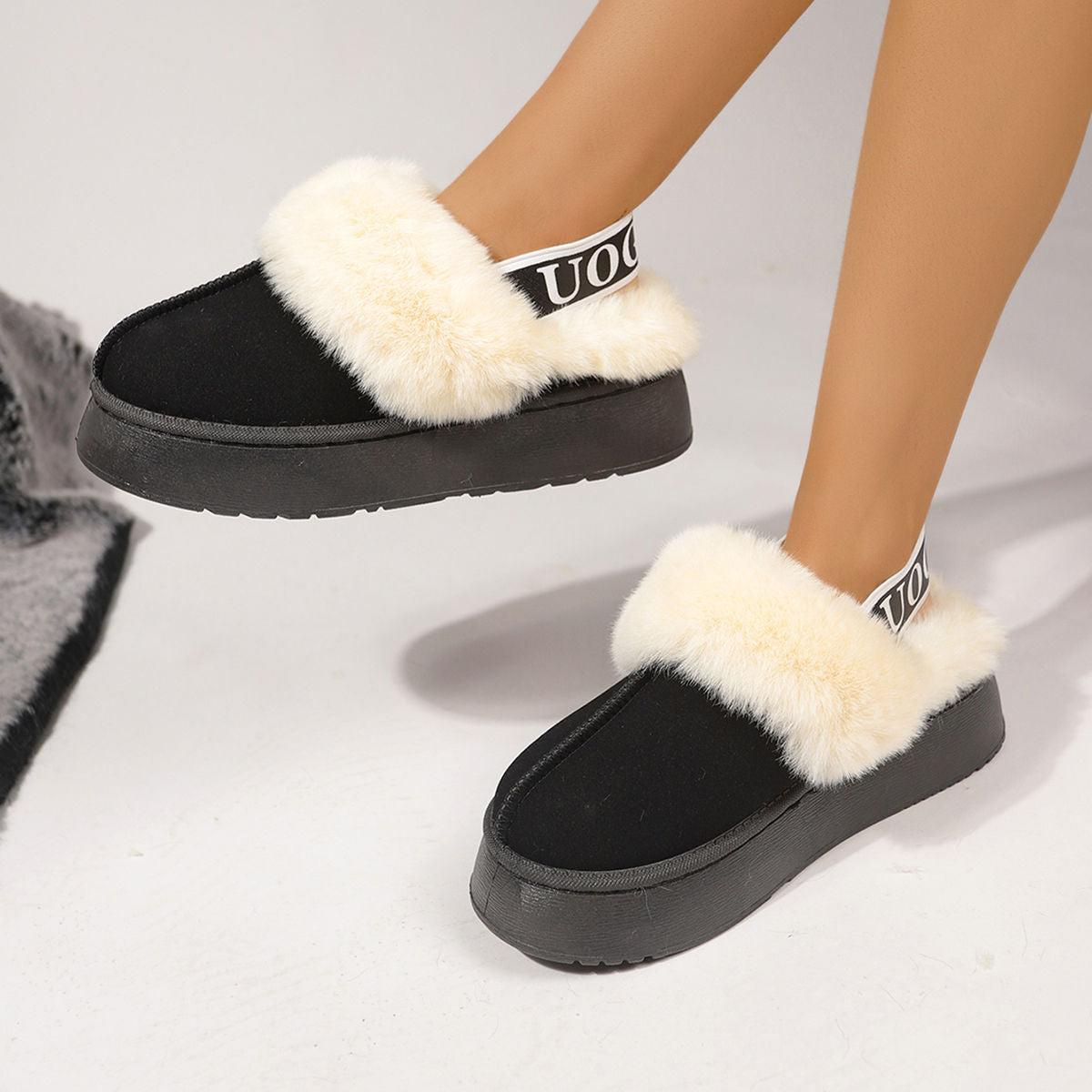 Leather and wool indoor and outdoor slippers