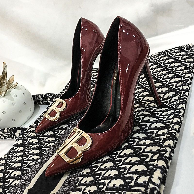 Ladies Shiny All-Match Pointed High Heels