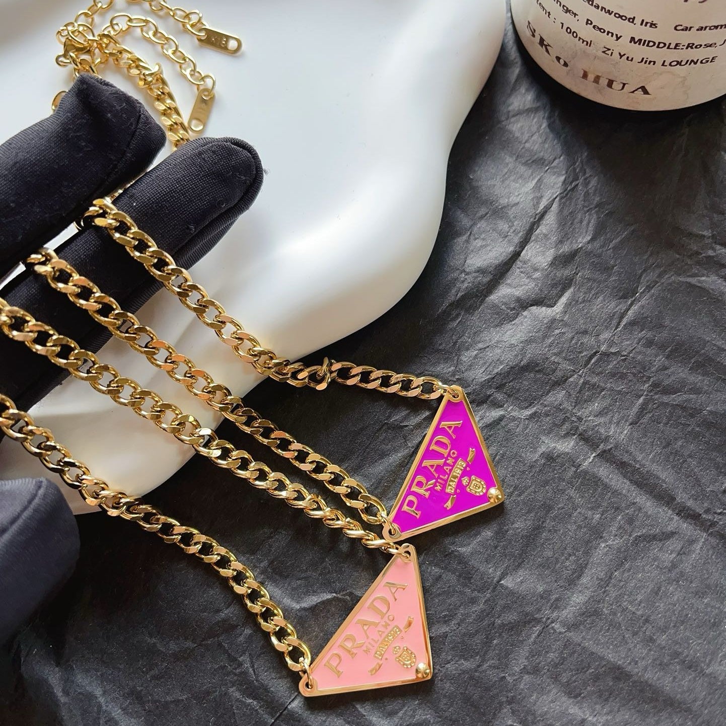 Fashionable Alphabet Triangle Pendant Necklace