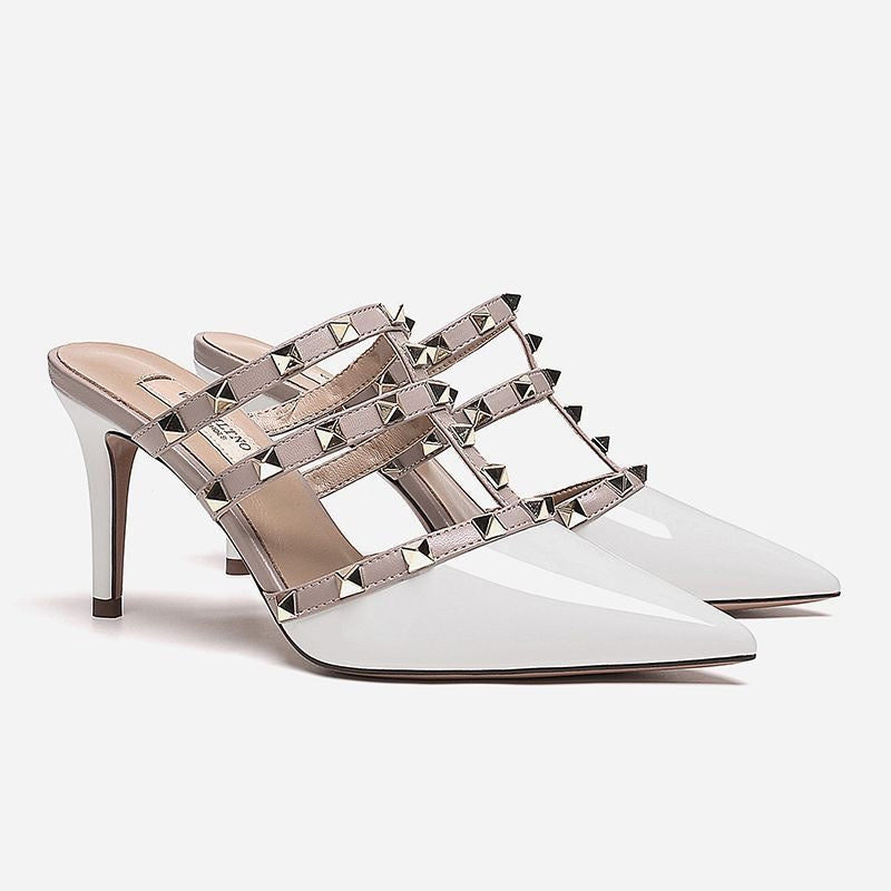 Women's Rivet Pointed High Heel Sandals