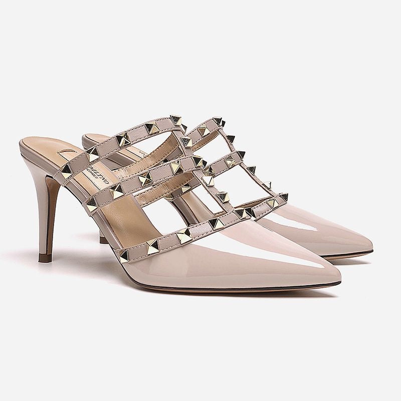 Women's Rivet Pointed High Heel Sandals