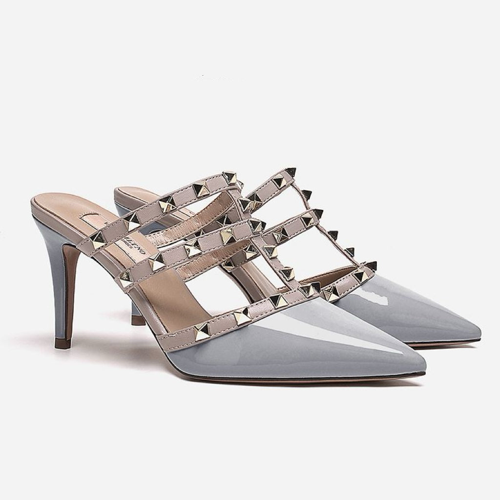 Women's Rivet Pointed High Heel Sandals