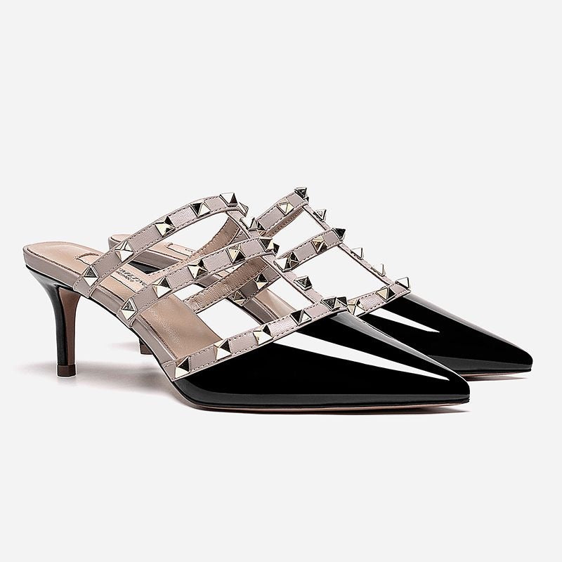 Women's Rivet Pointed High Heel Sandals